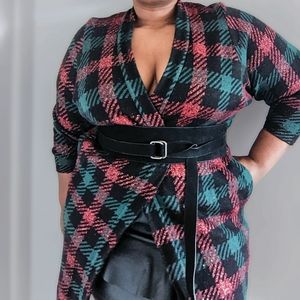 St John Plaid Long Cardigan